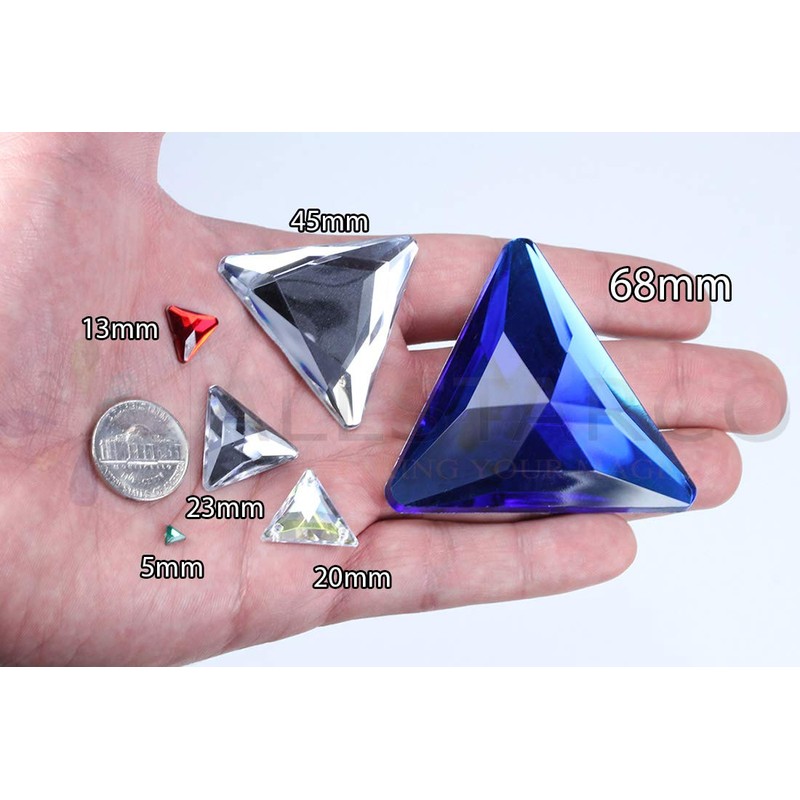 Allstarco 68mm Orange Hyacinth H125 Flat Back Triangle Acrylic Gems