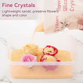 2LBS Silica Gel Flower Drying Crystals, Reusable Flower Preservation Kit with Brush and User Manual, Color Indicating Silica Gel Desiccant for DIY Wedding Bouquet Preservation, Bead Size<1mm