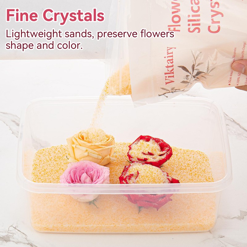 2LBS Silica Gel Flower Drying Crystals, Reusable Flower Preservation Kit