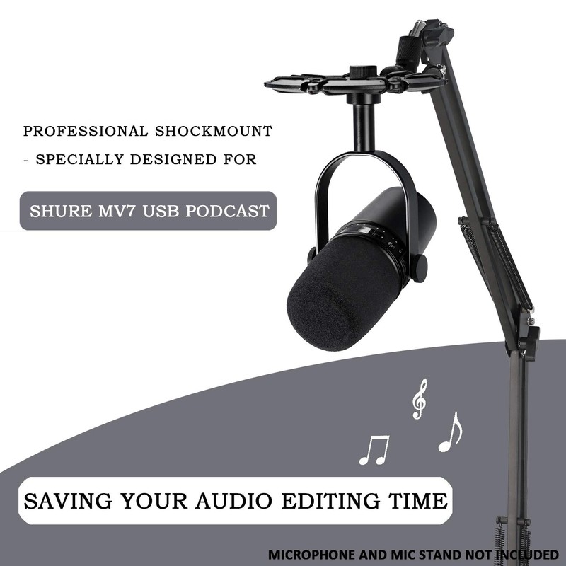 MV7 Shock Mount Microphone Reduces Vibration Noise Suitable for Microphone