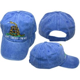 Trade Winds Gadsden Don't Tread On Me Faded Blue Washed Embroidered Baseball Hat Cap (RUF)