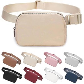 vshougou Belt Bag for Women Fanny Pack Dupes, Fashion Crossbody Waist Pack Bag with Adjustable Strap, Everywhere Belt Bag for Travel Outdoors Running Hiking（Khaki）