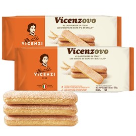Matilde Vicenzi Vicenzovo Ladyfingers 14.10oz - Classic Italian Biscuits, Ladyfingers Cookies for Tiramisu, Kosher Dairy Cookies, Italian Bakery Dessert Gifts For Special Occasions 7.05 oz (200g), 2Pk