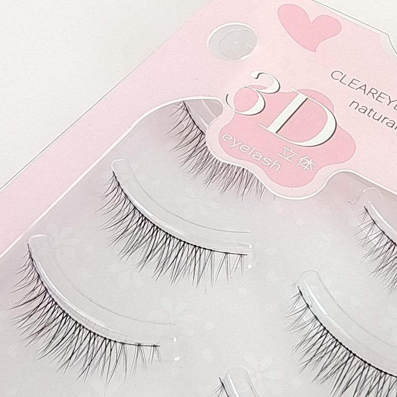 CLEAREYELASH Natural False Eyelashes, Natural 3D Eyelashes, 5 Pairs (N02