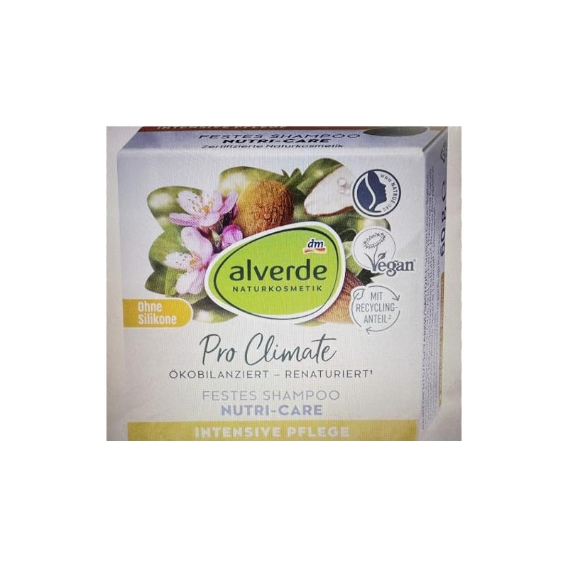 alverde Natural Cosmetics Nutri-Care Solid Shampoo, 60 g