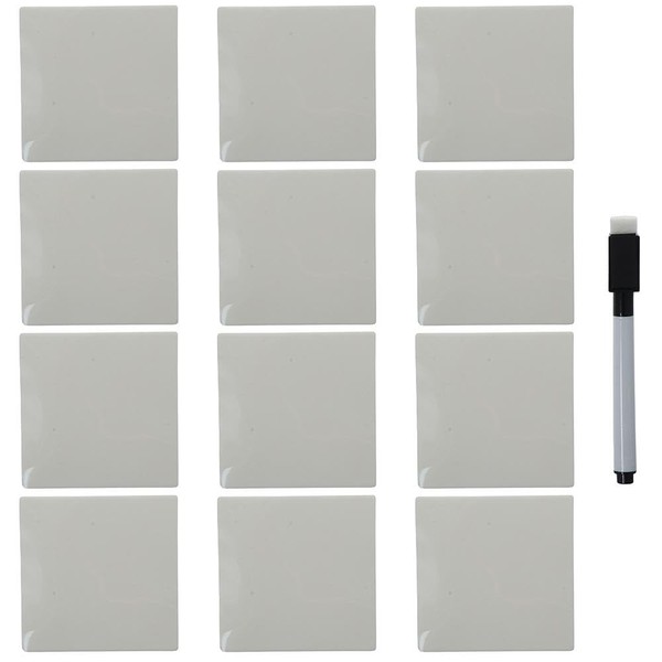 allcoupon 12 Pack Dry Erase Sticky Notes,Reusable Whiteboard Stickers for