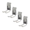 TRINITY Heavy Duty Slatwall Double Hooks with Spring-Lock, 4-Inches, Gray,