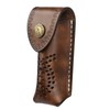 Tourbon EDC Leather Pocket Folding Knife Sheath Carrier Holster Flashlight