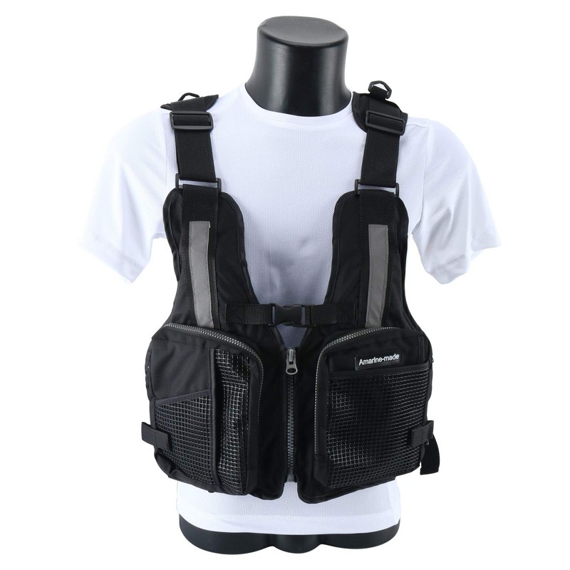 Amarine-made Floating Vest Light Float Game Vest Red Free (Black)