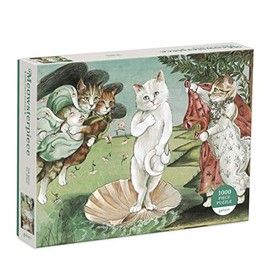 Rompecabezas de 1000 Piezas de Arte Occidental Nacimiento de Venus Meowsterpiece of Western Art                                                       