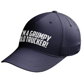 Purple Print House I'm A Grumpy Old Trucker Baseball Cap - Funny Birthday Lorry Driver Gifts for Him - Truck Driver Hat, One Size, Navy