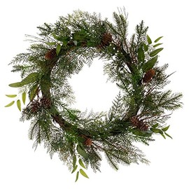 Vickerman 24" Cedar Pine Cone Twig Artificial Christmas Wreath, Unlit, Holiday Christmas Decoration