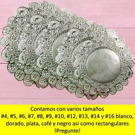 Blonda Plateada 8 20cm 100 Pzas Mantel Papel Plata Premium