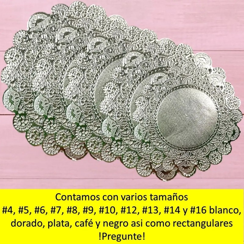 Blonda Plateada 8 20cm 100 Pzas Mantel Papel Plata Premium