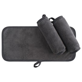 KinHwa Face Cloths Terry Cloth Pack of 3 Make-Up Remover Cloth Microfibre Make-Up Wipes Soft & Absorbent Facial Cleansing Wipes Reusable & Washable Lint-Free & Luxurious Grey 15 cm x 30 cm