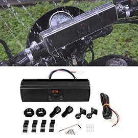 Pieza de motocicleta, sistema de audio de graves mejorado Sistema de sonido portátil a prueba de agua Sistema estéreo de manillar Sistema de sonido de motocicleta para andar en bicicleta al(negro)