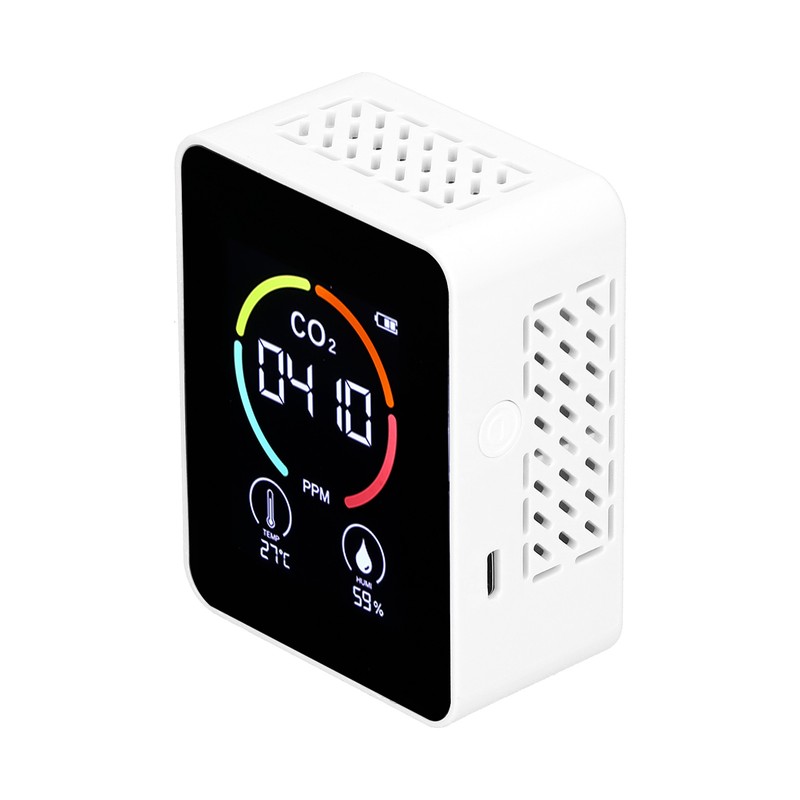 Carbon Dioxide Detector Semiconductor USB Charging LCD Temperature Humidity Detection