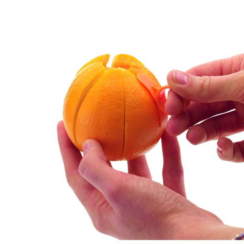 KitchenCraft KCORANGE Orange Peeler Set, Plastic, Orange, 7 cm, Set