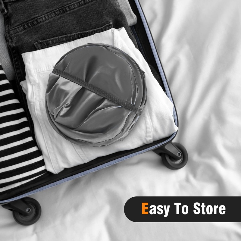 TECHMILLY Pop Up Foldable Laundry Basket, Mesh Laundry Hamper with