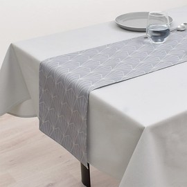 Style Decor W2701230 Laminated Table Runner, Waterproof, Scandinavian Table Center, 82.7 inches (210 cm), Wipable, Gray, Simple, Line