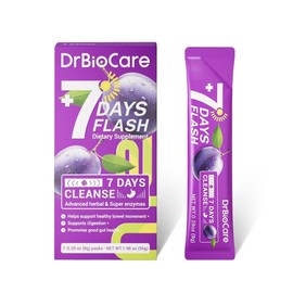 DrBioCare gut&colon support Supplement, 7 Days Flash Series, Supports Digestive Health & Nutrient Absorption, Cleanse & Promote Bowel Regularity Fitness Edible - Flavor Name: Prune, Size: 1 box (Upgraded version)