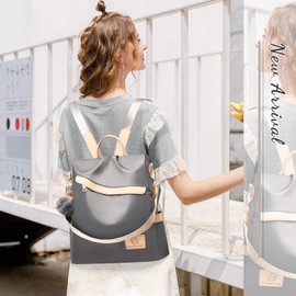 NICOLE & DORIS Women's Backpacks Elegant Backpack Women School Bags Anti Theft Handbag Casual Daypack Waterproof Bags for School, gray, Classic