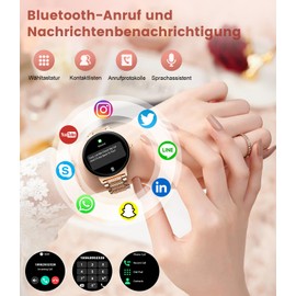 LIGE Women's Smart Watch with Bluetooth Call, 1.43 Inch AMOLED Smart Watch with 120+ Sports Modes, IP68 Waterproof Watch Pedometer Women, Calories/Sleep/Heart Rate, Android iOS