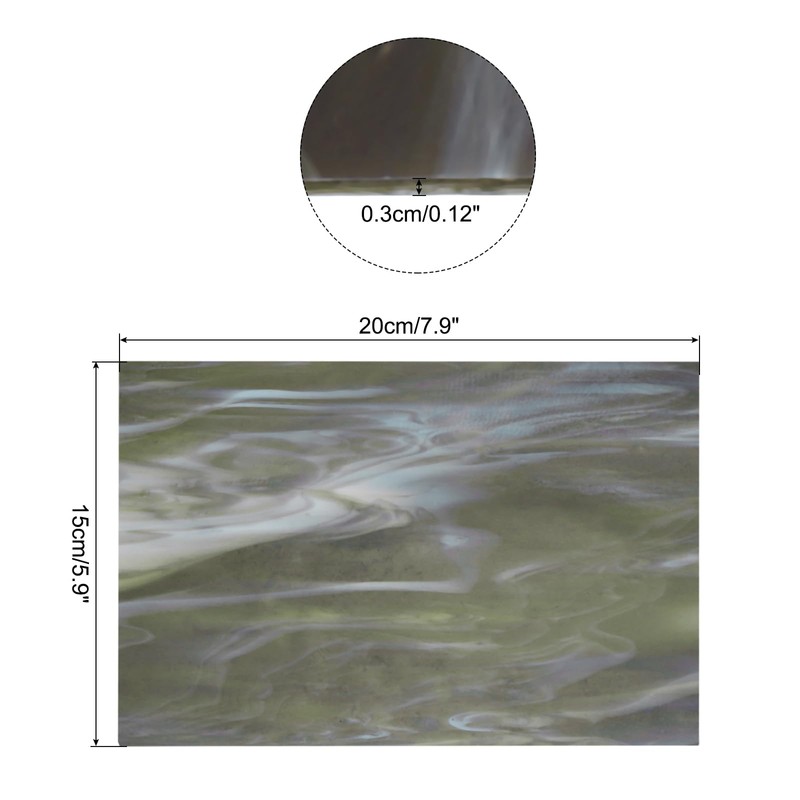 sourcing map Stained Glass Sheet Mosaic Tile 7.9 Inch x