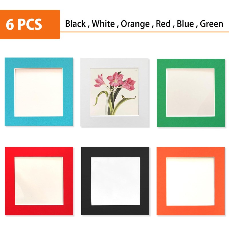 6x6（15x15cm Square Picture Frame Set of 6,Paperboard Photo Frames with
