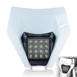 fewfuss Dirt Bike Led Headlight Motorcycle 2020-2022 Enduro Headlight Kit for EXC EXCF SX SXF XC XCF XCW XCFW (White-Dual 16)