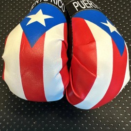 Sports United Puerto Rico Flag Mini Gloves Boxing Car Mirror Rearview Hanging Auto Deco