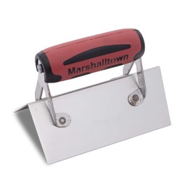 MARSHALLTOWN Stainless Steel Corner Trowel, Concrete Tools, DuraSoft Handle, Outside Radius, Square, 6 x 1 1/2 Inch, 67SSD