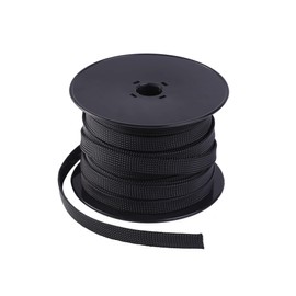 Keco 100ft – 1/2 inch PET Expandable Braided Cable Sleeve – Wire Sleeving for Audio Video and Other Home Device Cable Automotive Wire - Black