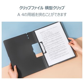 Costowns ct-59 Bi-Fold Double Clip File, Horizontal Clip, Binder, Clipboard, Convenient Pen Slots, Holds 100 A4 Document Papers, 360° Foldable, Thicken PP Material, Document Contract Folder, Office