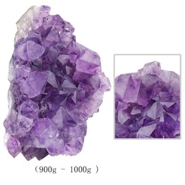 SUNYIK Natural Amethyst Quartz Crystal Cluster,Druzy Geode Specimen Gemstone Sculpture Sphere(1.9-2.2Ibs)