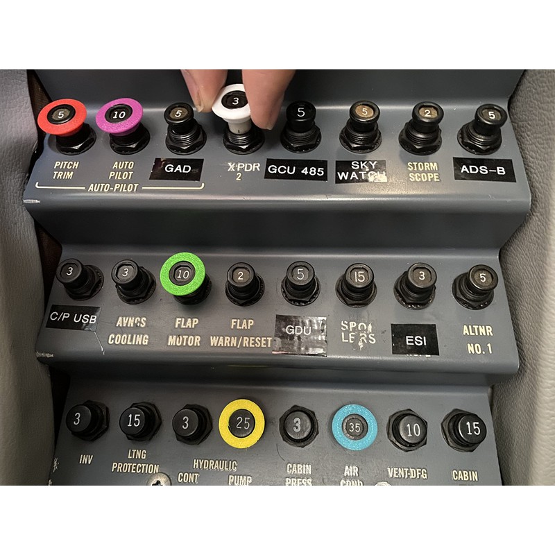 Aircraft Color Coded Circuit Breaker Caps - 12 Pack