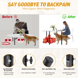 Table Leg Extenders For Folding Table, Folding Table Leg Extensions for Straight/Bent Legs, Adjustable Folding Table Leg Risers 4 Heights,Table Height Extenders/Lifter/Adjuster-Raise Table Height-8pcs