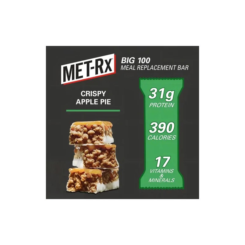 Met-rx Big 100crispy Apple Pie Meal Bars, 4 Count