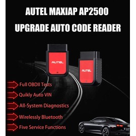 Autel MaxiAP AP2500 Upgraded AP200/AP200C/AP200H/AP200M Bluetooth OBD2 Code Reader Auto Scanner Car Scan Tool 5+ Service Functions 45+ Car Brands Free APP for Android/iOS Advanced AP2500E
