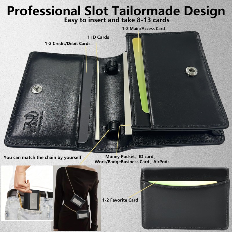 JLDAdornGo Wallet for Men RFID Slim Bifold Genuine Cattle Leather