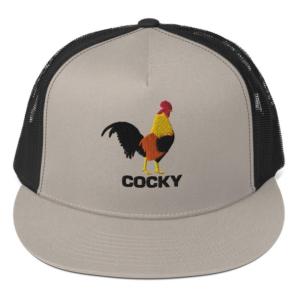 Cocky Farmer Trucker Cap Chicken Country Hat Cool Hat Embroidered