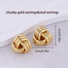XIXINI Chunky Gold Earrings for Women, 14k Gold Plated Statement