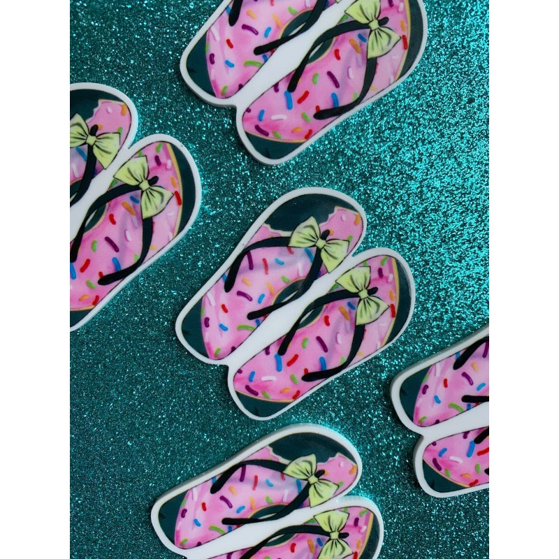 5pc. Donuts by the Pool, Resin Planar Flatbacks, Cabochon, Flip