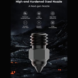 5PCS High-end Hardened Steel Nozzle Kit, 0.4mm High Hardness and Wear Resistance Nozzles for Ender-3/3 Pro/V2/Neo/Max/S1, Ender 5/Pro/Plus, CR-6 SE, CR-10 3D Pri (Ender3 S1 Carbon Steel Teflon Nozzle)