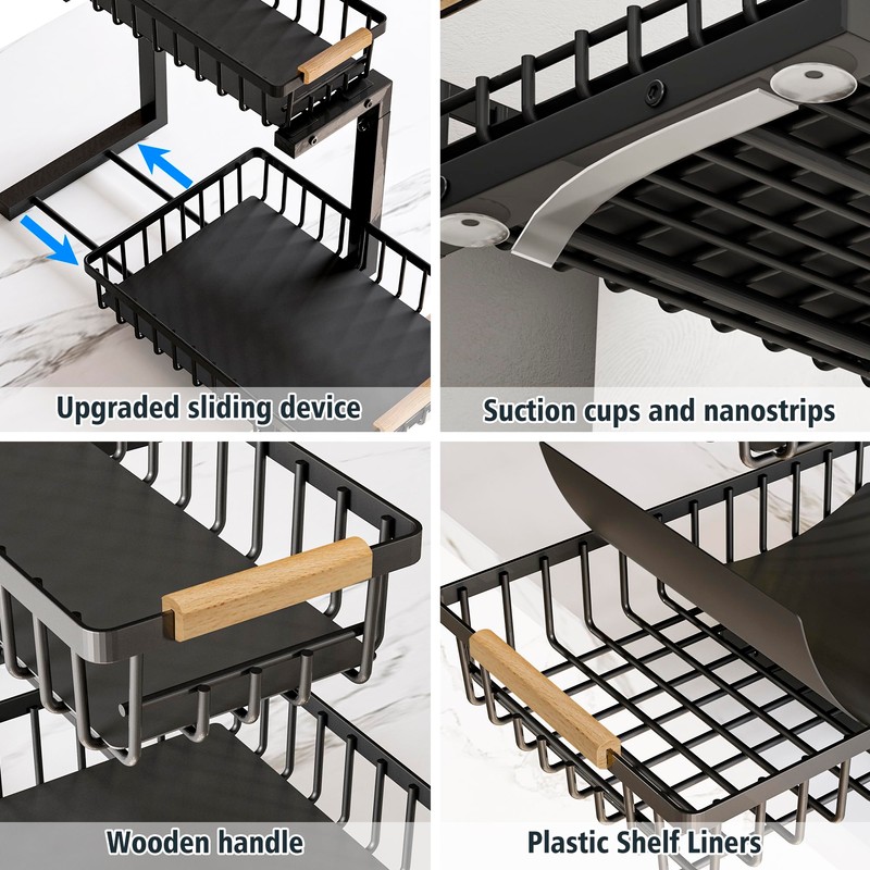 BXINREDA Under Sink Organizers and Storage, 2 Tier Slide Out