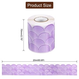 sourcing map Bulletin Board Borders, 65.6Ft x 2.75Inch Rolled Classroom Border Trim Notice Board Frame for Classroom Decoration, Purple Fish Scales