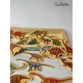 Carlsen. Dinosaurios con Imán, Juguetes Magnéticos para Refrigerador, Juguetes Didácticos, Dinosaurios Magnéticos para Niños, Imanes para Niños Refri. (Dinosaurios)
