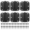 6 Pack 3 Inch x 3 Inch Door Hinges, 5/8"