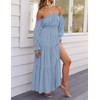 ZESICA Women's 2025 Boho Sexy Off Shoulder Long Sleeve Smocked