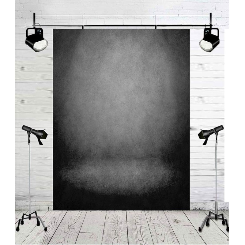 Black Abstract Portrait Backdrop Black Gray Solid Color Photography Background